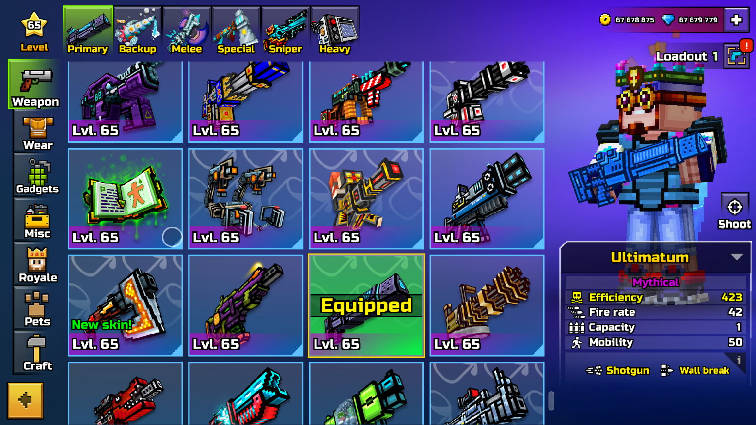 Custom loadout with high currency